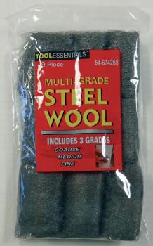 Medium Fine 9 Piece Steel Wool Assortment and Coarse 